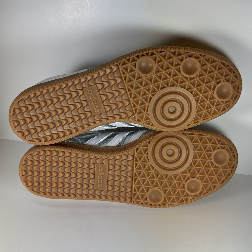 Adidas Samba OG Metallic Silver Cracked Leather Women’s Size 8 Sneakers - Picture 8 of 12